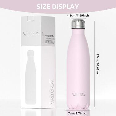 Термос-пляшка для спорту WATERSY 500 мл, нержавіюча сталь, дитяча, з подвійними стінками, чорна, без BPA