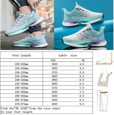 Спортивне взуття для жінок та чоловіків: кросівки для бігу, фітнесу, прогулянок та активного відпочинку. Розміри 35-45 EU (44 EU, блакитний, зелений, білий)