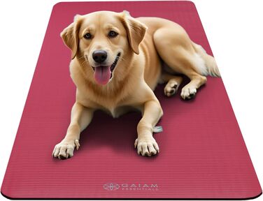 Yogamat Gaiam Essentials товстий (1 см) рожевий 183x61 см з ременем для зручного транспортування - килимок для йоги та фітнесу