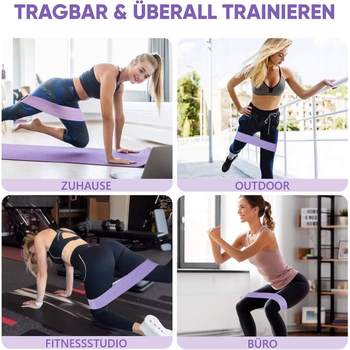 Фітнес-гумки Suright: стрічковий набір для силових тренувань, йоги та фітнесу (3 кольори)