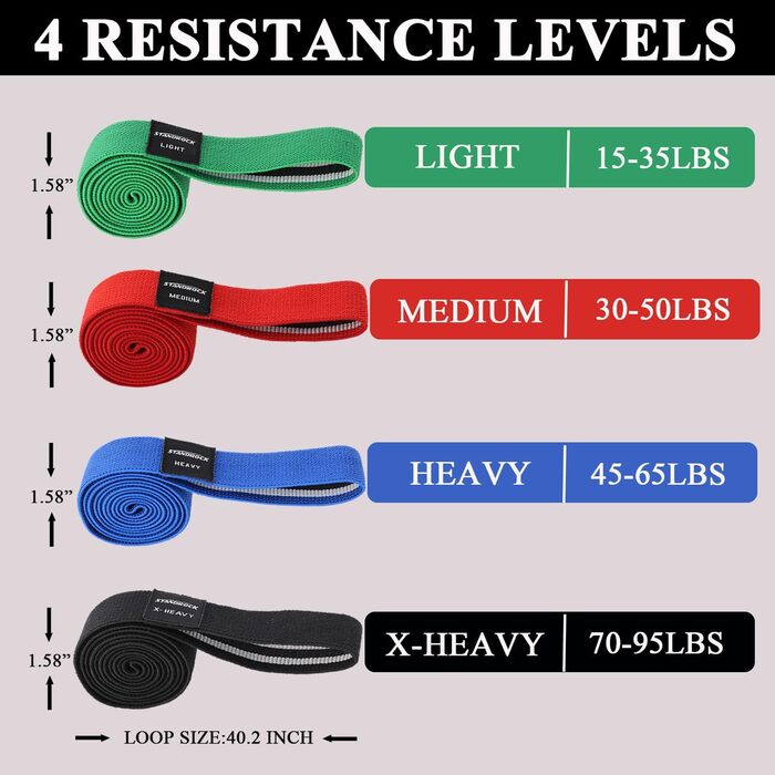 Набір еластичних стрічок для фітнесу, 6 шт. (3 Booty Bands + 3 довгі стрічки), для тренувань всього тіла, рожеві/фіолетові/зелені (зелені, червоні, сині, чорні)