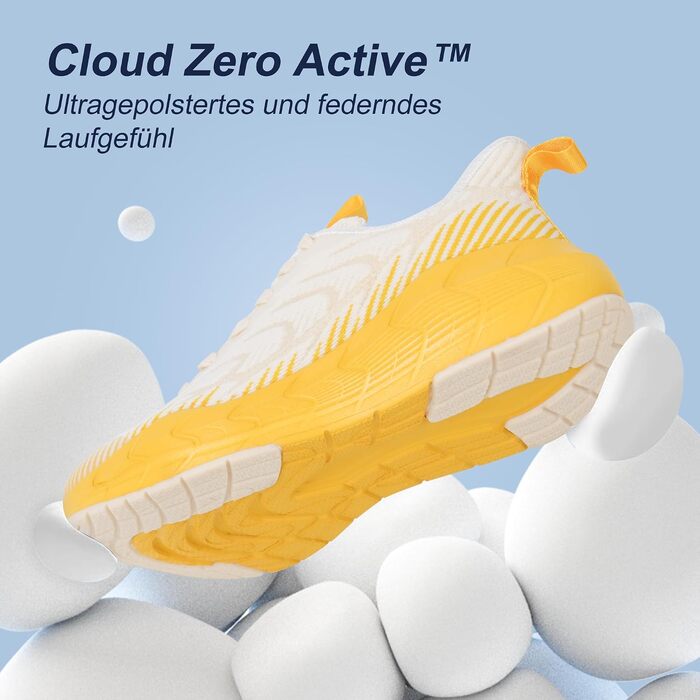 Hawkwell Cloud Zero Active - Дихаючі жіночі кросівки для туризму, тенісу та міста, 41 EU, бежево-жовті