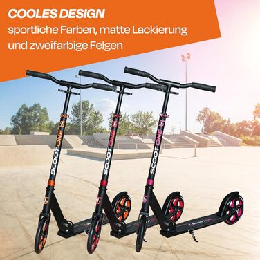 Алюмінієвий самокат S 1 / S 2 – регульований по висоті, ABEC 7, помаранчевий