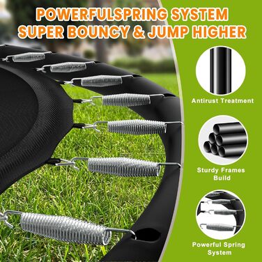 Батут Nattork Outdoor Ø244/370/427 см з сертифікатом GS, сіткою та сходами. Міцний садовий трамплін для дітей та дорослих, до 150 кг