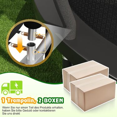 Трамплін Devoko Outdoor 305 см (10 футів) з сіткою та драбиною, чорний, сертифікат TÜV Rheinland GS