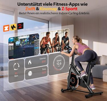 Велотренажер для дому з LCD-монітором, тихий ергометр spinning bike, фітнес-велосипед до 160 кг, для кардіотренувань