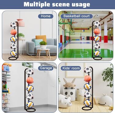 Стійка для зберігання м'ячів для футболу (5 шт.) - білий колір, багатоярусна, для демонстрації