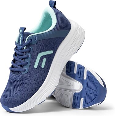 Жіночі кросівки FitVille для ходьби та бігу - широкі, дихаючі, з неслизькою підошвою, для занять спортом, фітнесом, джогінгом на вулиці. Колір: блакитний, бірюзовий. Розмір EU 39.5 V17