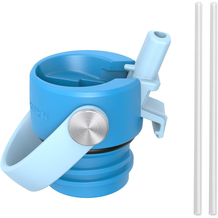 Термокружка-термос Super Sparrow з нержавіючої сталі з трубочкою, 350мл, 500мл, 750мл, 1л, 1.2л, BPA-Free, для спорту, подорожей, школи, активного відпочинку (1000 мл, C- блакитний)