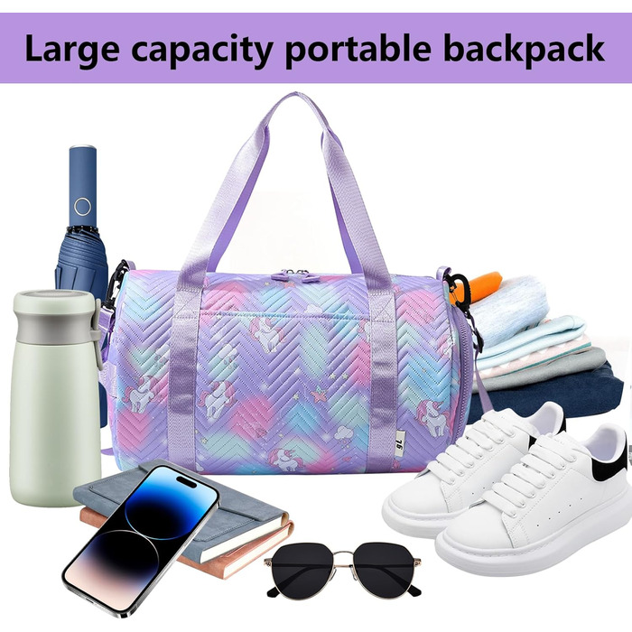 Спортивна сумка з єдинорогом, унісекс (фіолетовий)