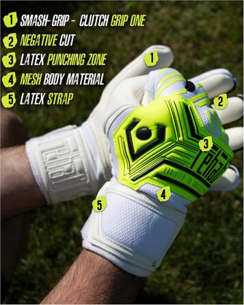 Воротарські рукавички Rehab Core NC з Pro Grip для футболу, для дорослих і дітей, розмір 5-11, жовті