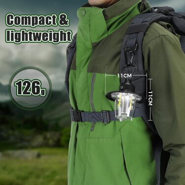 LED кемпінгова лампа: перезарядна, портативна, з гачком, ретро-дизайн, 3 режими світла, регулювання яскравості, 2800 mAh, IP65, для намету, кемпінгу, надзвичайних ситуацій