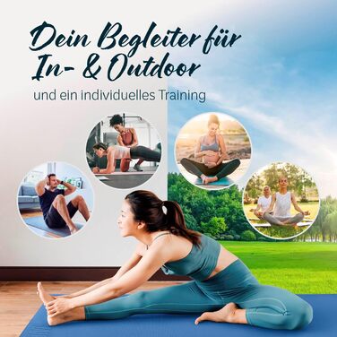 Килимок для йоги та фітнесу, 183 x 61 x 0,4 см, Navyblue (темно-синій) | Килимок для занять йогою, пілатесом, спортом | Звукоізоляційний, нековзний, міцний