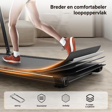 Бігова доріжка Walking Pad 2.5 к.с., тиха, під стіл, з пультом і LED-дисплеєм, компактна та портативна для домашнього офісу, біла з поручнем