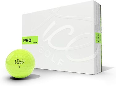 Гольф м'ячі VICE Pro Neon Lime 2020, 12 шт, 3-шарові, уретан, для досвідчених гравців, високий спін, максимальний контроль