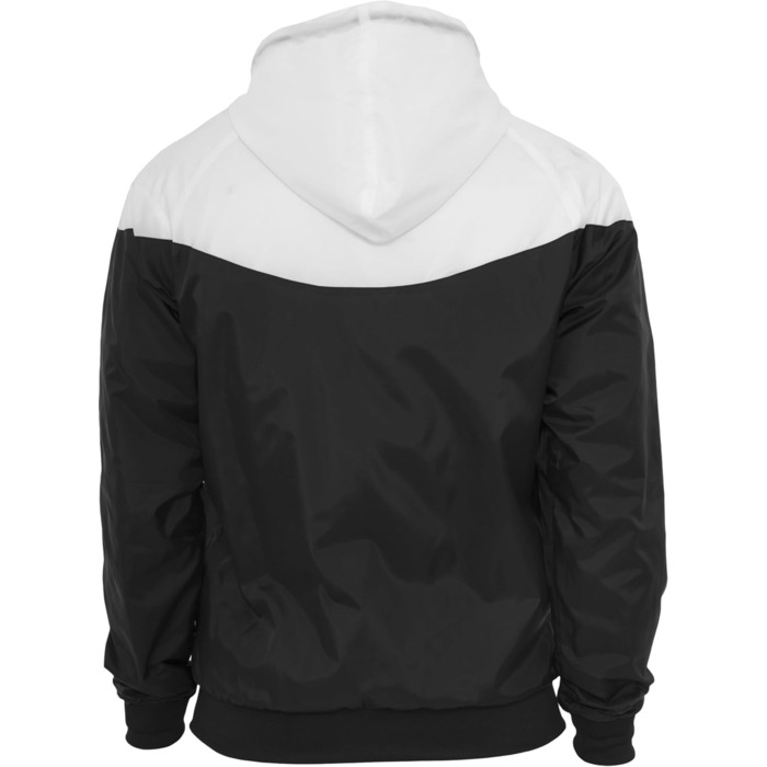 Чоловіча вітрівка Urban Classics Arrow Windrunner з капюшоном, демісезонна куртка з кольоровими блоками, 3XL, чорно-біла
