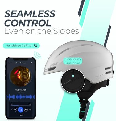 Гірськолижний шолом CRNK Skadi з Bluetooth, білий, шумозаглушення, розмір M, унісекс