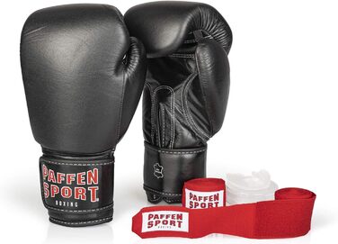 Набір для боксу PAFFEN SPORT Advanced: шкіряні боксерські рукавички, бинти та капа для дорослих