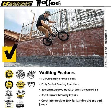 BMX велосипед Eastern Bikes Wolfdog 50,8 см, повністю хромолібденова рама, чорний