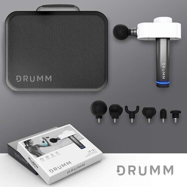 Електричний масажний пістолет DRUMM T-1 для глибокої перкусійної терапії, стимуляції м’язів, 6 насадок, безщітковий двигун, тиха робота