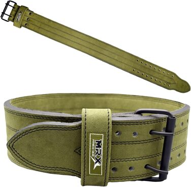 Пончо для пауерліфтингу MRX, шкіряний, 10.2 см, XX-Large, оливковий, для тренувань, фітнесу, підтримки спини, бодібілдингу, з металевою пряжкою