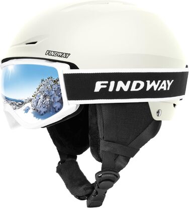 Комплект для сноуборду та лиж Findway: шорти та бриджі для жінок та чоловіків, дорослі та юніори (M, білий)