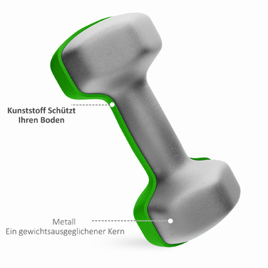 Набір гантелей з підставкою, комплект з 6 гантелей для фітнес-тренувань: 2 x 1 кг, 2 x 2 кг, 2 x 3 кг