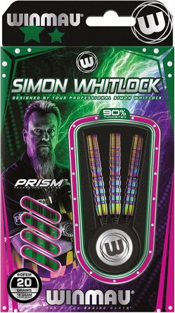 Дартс WINMAU Simon Whitlock Urban World Cup, 20 г, професійні софт-тип вольфрамові дротики з крилами і стрижнями (хвилі)