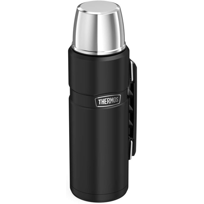 Термос для напоїв THERMOS Stainless King 1,2 л чорний матовий, 24 год гаряче/холодне + харчовий контейнер THERMOS Stainless King 0,71 л чорний матовий з ложкою, 14 год гаряче/24 год холодне