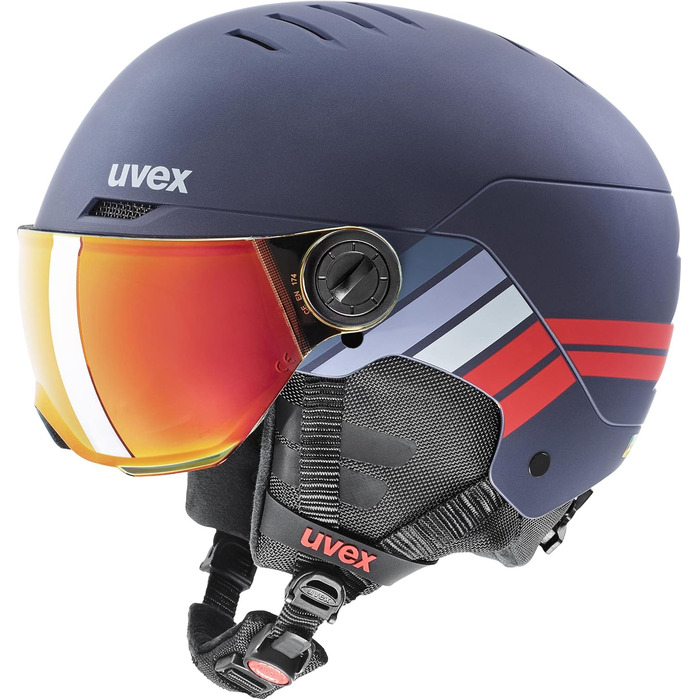 Дитячий велосипедний шолом uvex Rocket jr Visor Single, синій матовий, 51-55 см