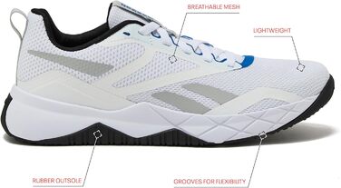 Чоловічі кросівки Reebok Royal Glide, 39 EU, білий, чорний, Optimum Blue
