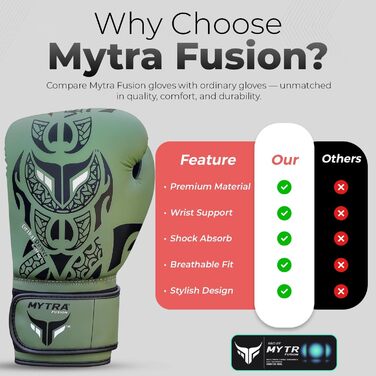 Боксерські рукавички Mytra Fusion 10oz, 12oz, 14oz, 16oz для MMA, боксу, спарингу, муай-тай, кікбоксингу (оливковий)