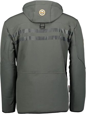 Чоловіча водонепроникна куртка-софтшелл Geographical Norway Royaute з капюшоном, тактичний вітрозахисний outdoor-пальто для гірських походів та лиж, темно-сіра (L)