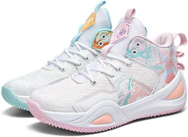 Кросівки для баскетболу та волейболу, дихаючі, зручні, з антиковзаючою підошвою, для жінок та чоловіків, розмір 39.5/41 EU, зелено-рожеві