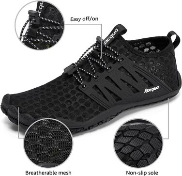 Racqua Композитна сітка, водяні черевики для чоловіків та жінок (42 EU, Wz114 Black)