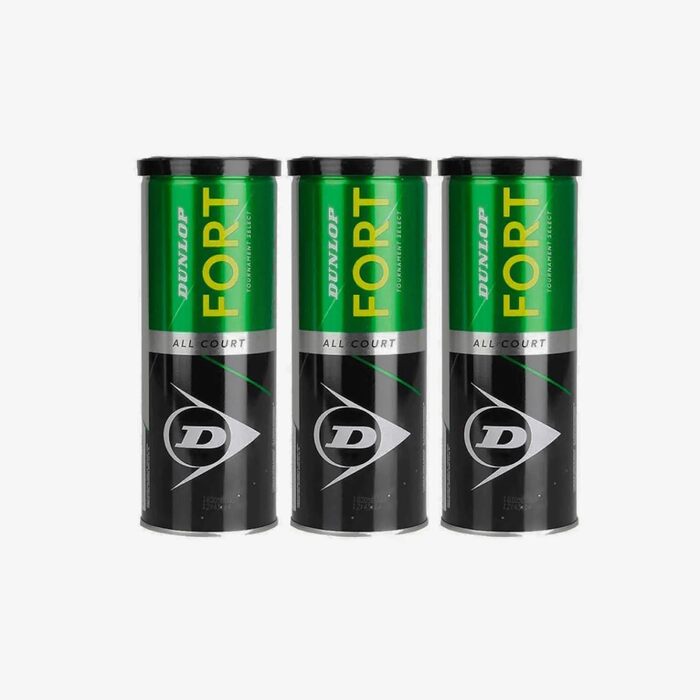 Тенісні м'ячі Dunlop Fort All Court, 9 штук (3x3), універсальні