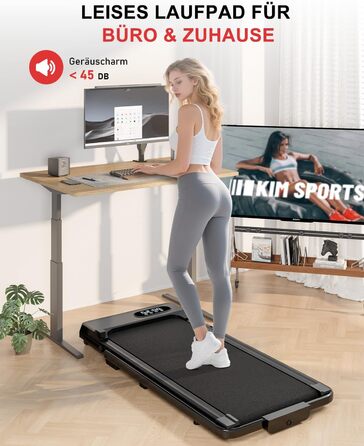 Walking Pad Dskeuzeew: Бігова доріжка з нахилом 7% для дому. 4-в-1, чорний