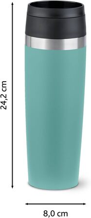 Термокухоль Emsa Classic N2023850, 0.5 л, нержавіюча сталь, з гвинтовою кришкою та напивом 360°, Petrol Blue