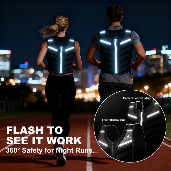 Вага для тренувань (важистість) 4.5/6.8/9.1 кг - жіноча/чоловіча, преміум якість, з світловідбиваючими смугами та кишенею на руку для силових тренувань, схуднення, тренувань вдома/в залі