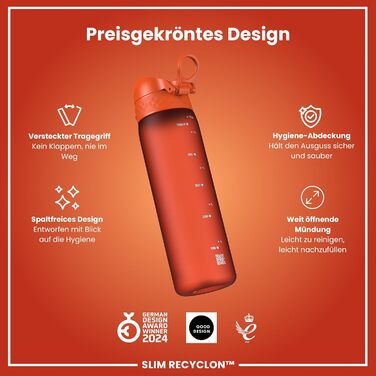 Фляга Ion8 Trinkflasche Zartrosa: витривала, без BPA, з клапаном, для спорту та подорожей