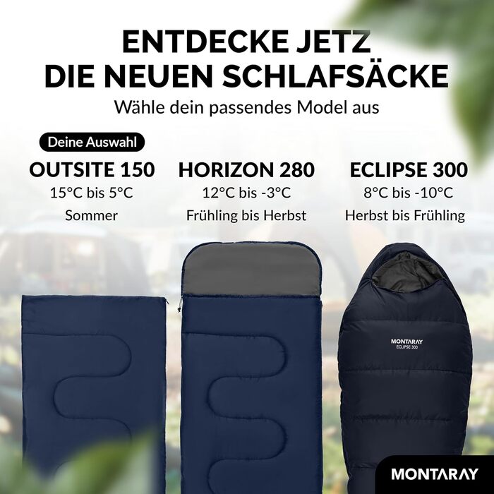 Спальний мішок туристичний з капюшоном до -3°C з подушкою - Outdoor зимовий та літній спальний мішок 3-4 сезони (75 x 220 см) - Гірський спальний мішок для жінок та чоловіків (теплий) Синій 150GSM, без капюшону