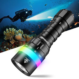 Sofirn SD08 водонепроникний ліхтар-підводний світильник LED, 3200 люмен, з LED-індикатором позиції, 4 режими, IPX8, для дайвінгу, підводної фотографії та повсякденного використання