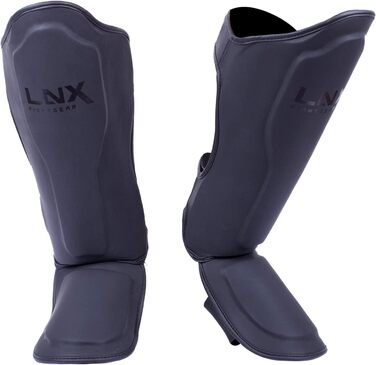Захист гомілки LNX Muay Thai Pro Fight чорний XL для кікбоксингу та єдиноборств, захисні щитки для чоловіків і жінок
