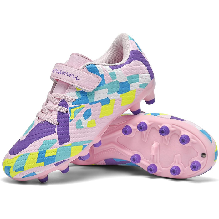 Дитячі футбольні бутси Firm Multi Ground - професійні, легкі, для гри на штучному покритті, зала, вулиця, тренування (32 EU, рожеві)