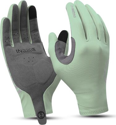 Велосипедні рукавички INBIKE для чоловіків та жінок, літні, дихаючі, MTB, без пальців, світловідбиваючі, антиковзні, для їзди на велосипеді, шосе, спорту (S, Зелений)