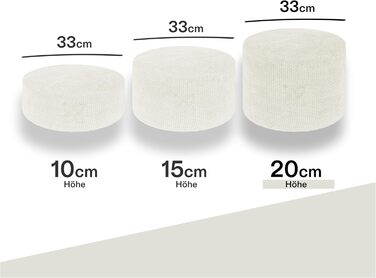 Крісло для медитації Cushy™: кругле подушка для сидіння з дінкової вати (10/15/20 см) - для медитації та релаксації, Made in Germany, Milky Marshmallow