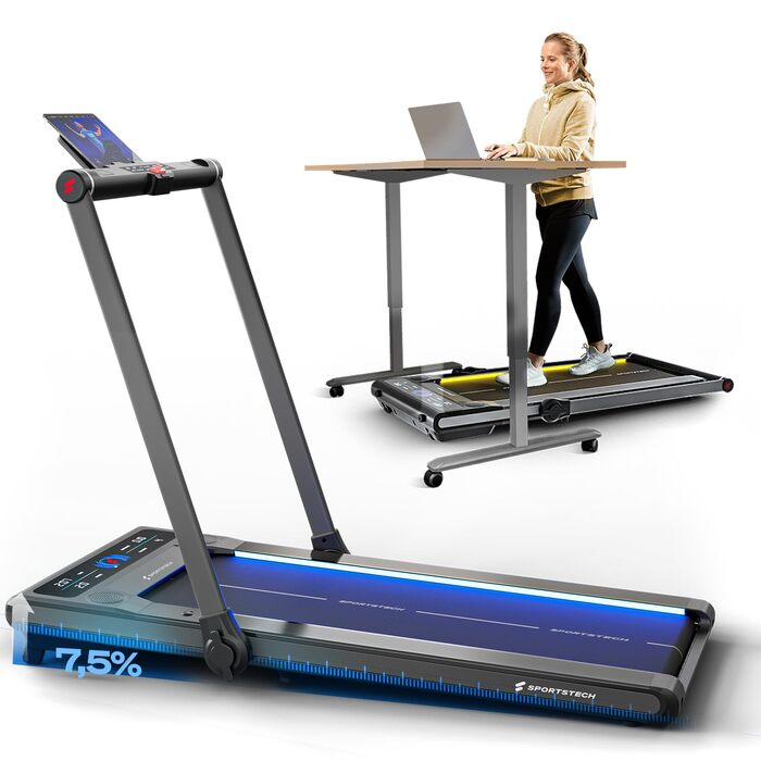 Біговий доріжка Sportstech F10 / sWalk Plus: складана, з нахилом, до 12 км/год, з додатком, до 130 кг