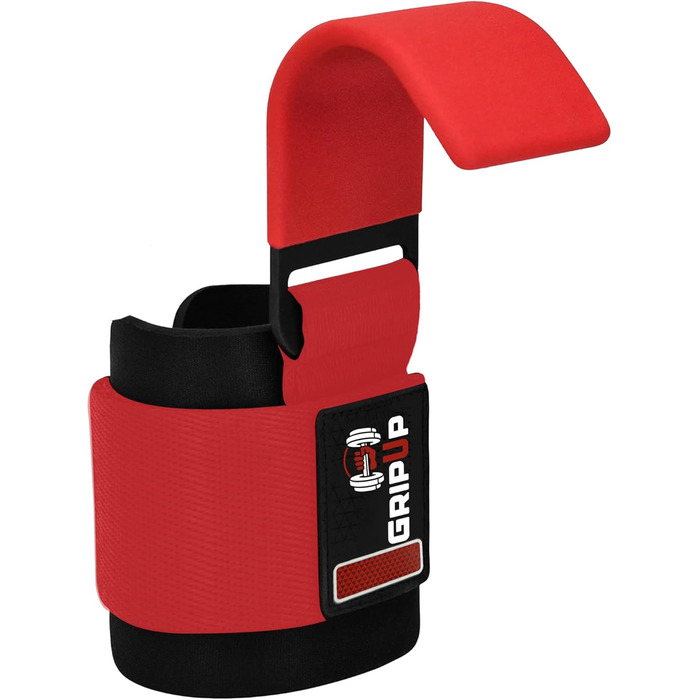 Набори для фітнесу: підтримка силових тренувань (пара), 8 мм м'які захисні накладки на зап'ястя, гаки для підйому штанги з гумовим покриттям, для пауерліфтингу, важкої атлетики, підтягувань та бодібілдингу, червоний