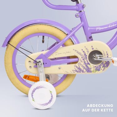 Дитяче велосипед Sun Baby Flower Bike для дівчаток, 14 дюймів, знімний ручка-штовхач, 2-6 років, колір лаванда