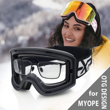 Набір лижних масок EXP VISION для дорослих і дітей, антифог, 100% UV-захист, OTG, срібляста, сноуборд-окуляри для чоловіків, жінок, підлітків і дітей